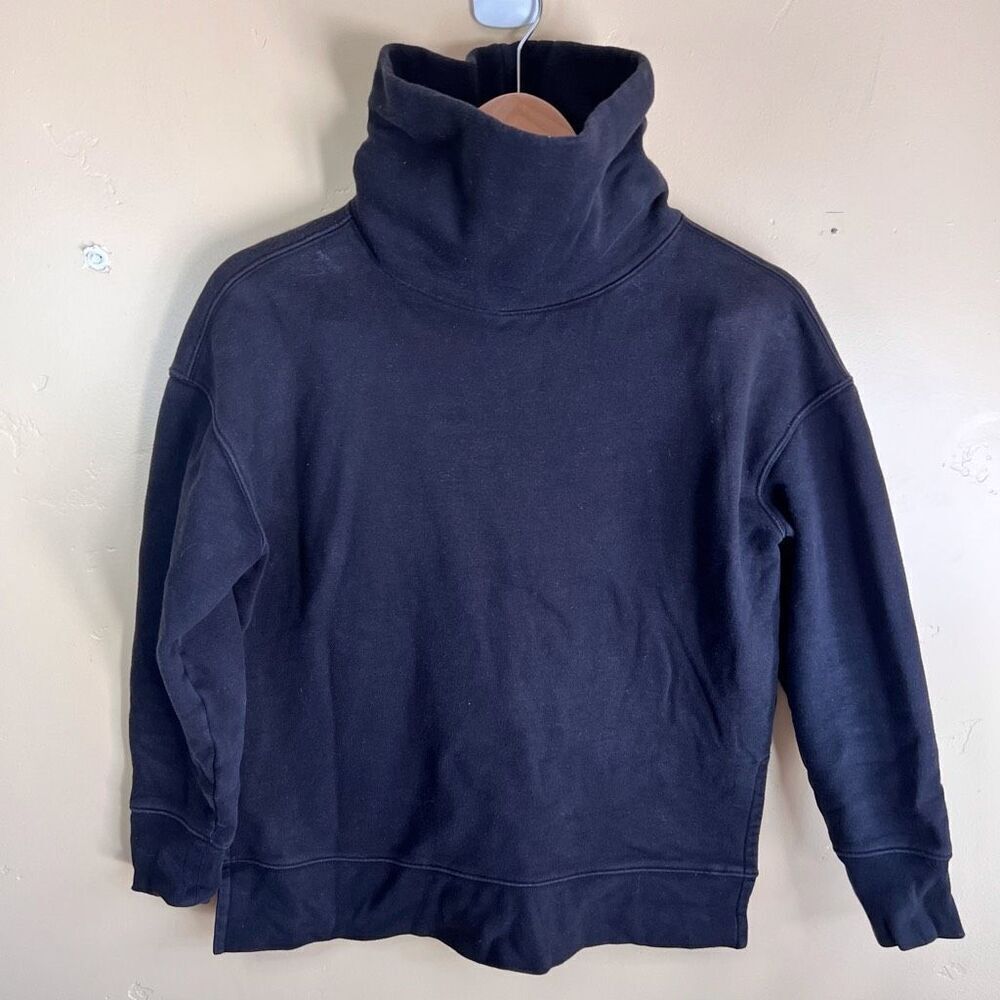 Athleta Womens 24/7 Funnel Neck Black Oversized Sweatshirt Size XS Outdoor‎